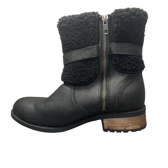 UGG Women Blayre II Shearling Genuine Cuff Suede Boots 1008220 - Black sz. 9.5 - Picture 8 of 14